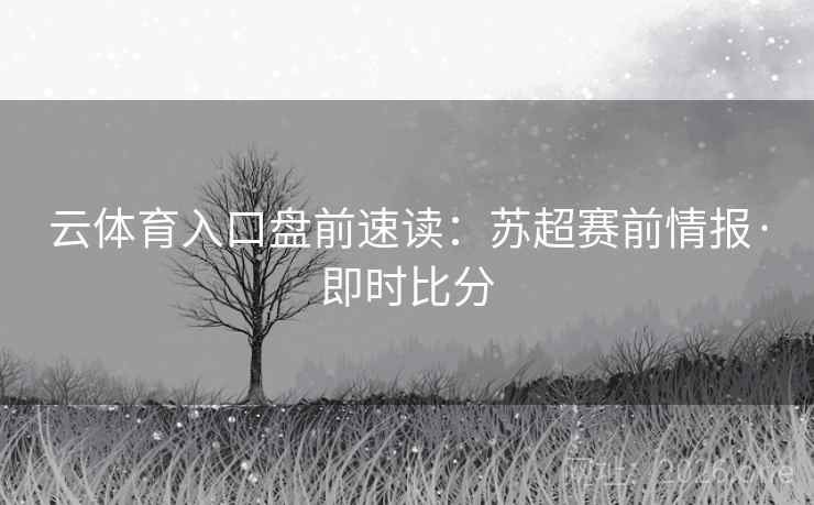 云体育入口盘前速读：苏超赛前情报·即时比分  第2张